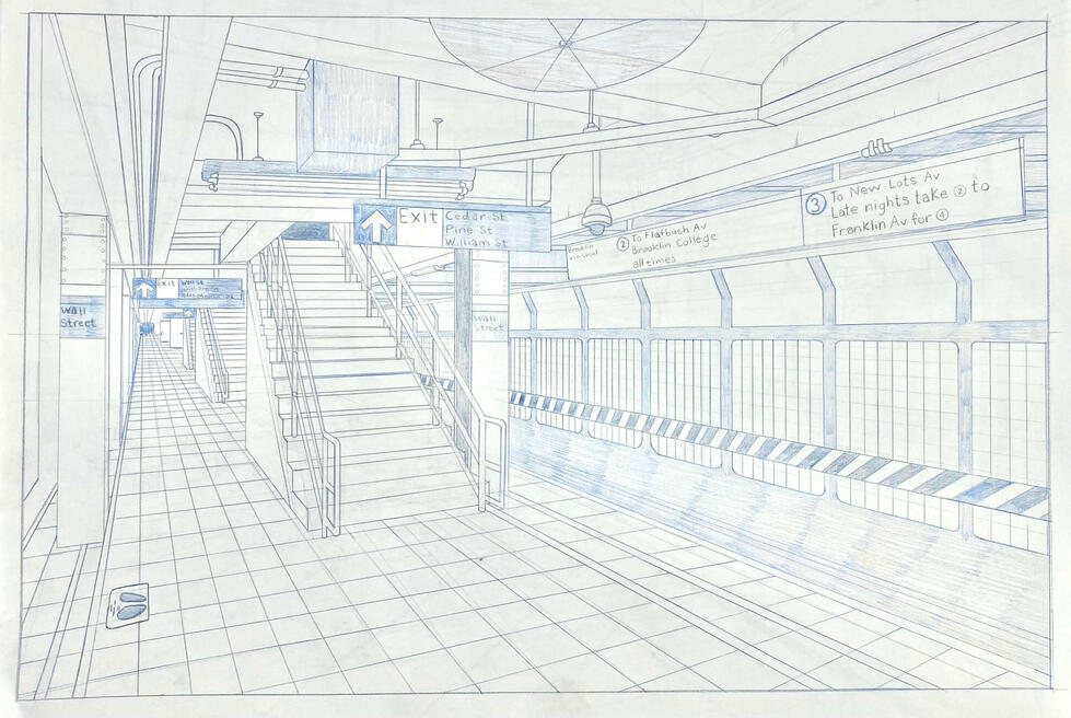 Subway Study - 18 x 24in